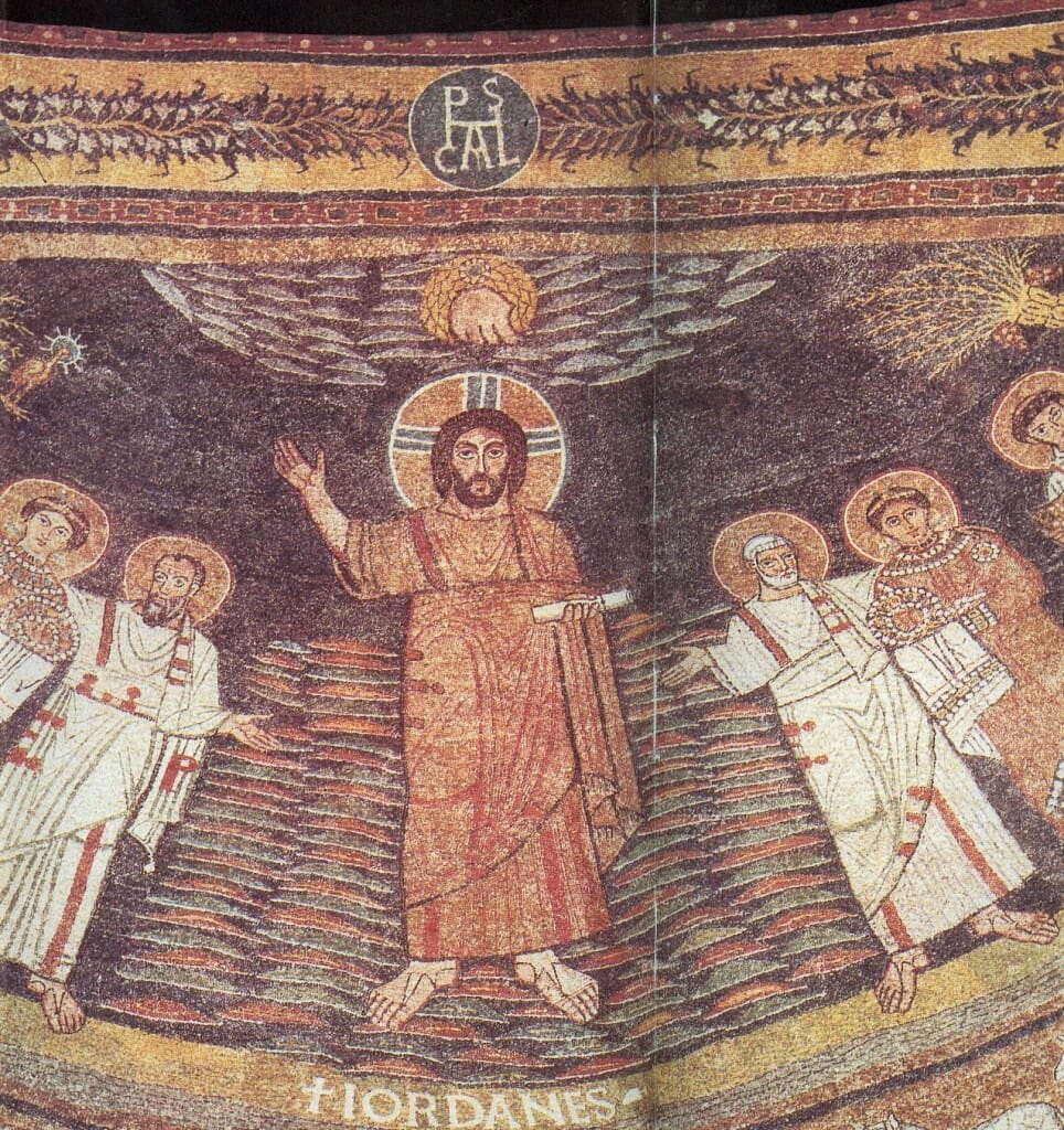 Christ, Sts Peter and Paul, Apse Mosaic, between 817 and 824, Church of St. Praxedes, Rome.