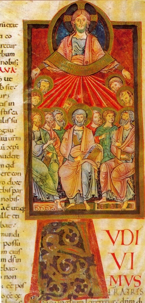 Pentecost, Cluny Lectionary, around 1000, Bibliothèque nationale, Paris.