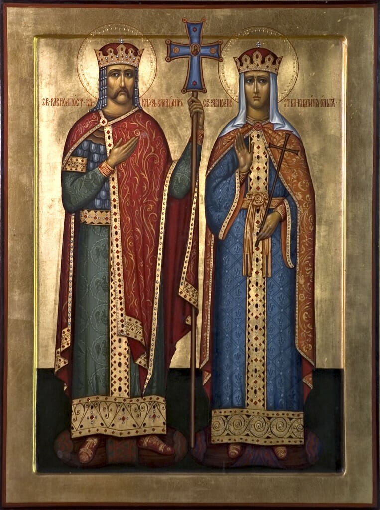 St-Vladimir and Olga, contemporary icon. 