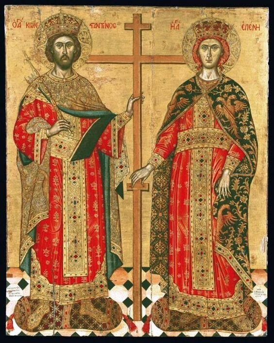 St-Constantin and Helena.  Emmanual Tzanes, 17th century.