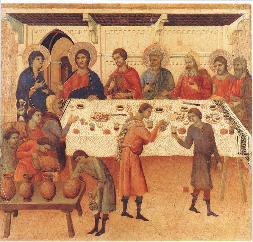 Wedding at Cana, by Duccio. Early 14th century.
