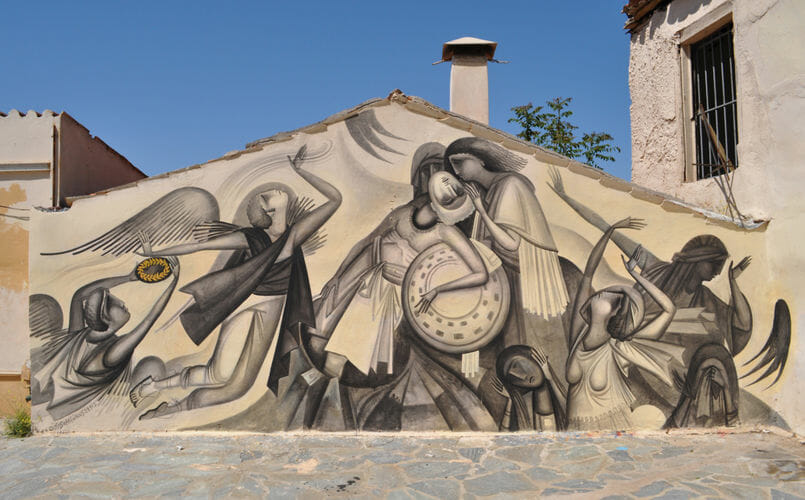 Mural for "Big Walls" Festival, by Fikos, 2012. Athens (Greece).