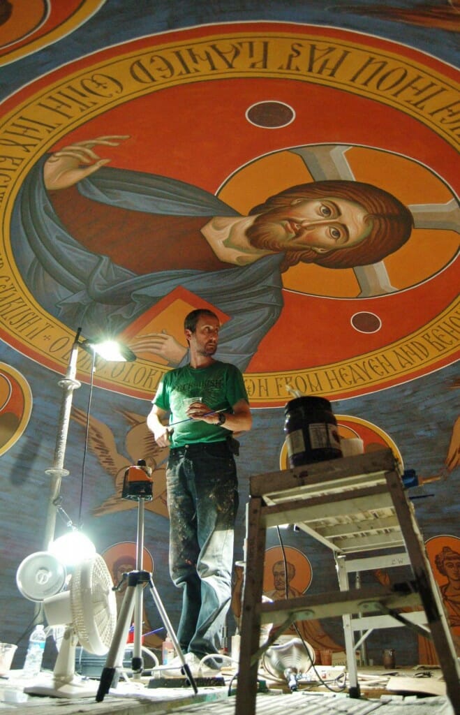 Vladimir painting the Pantocrator.