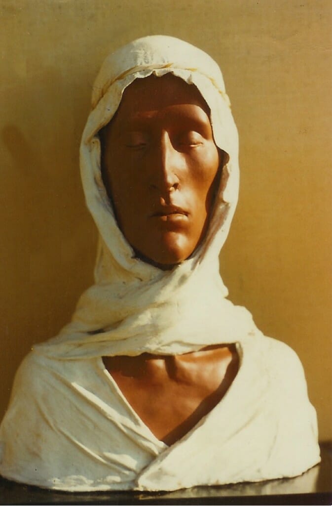 Man with a White Turban. By Aidan Hart, 1981. Ceramic, plaster and fabric.