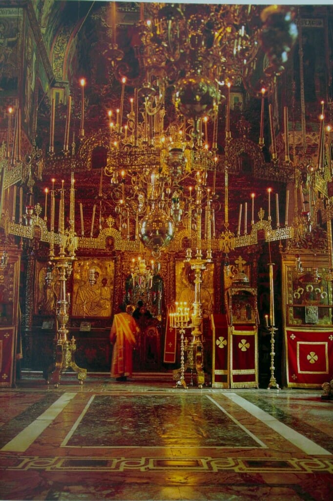 The nave, Vatopedi catholicon church, Athos.