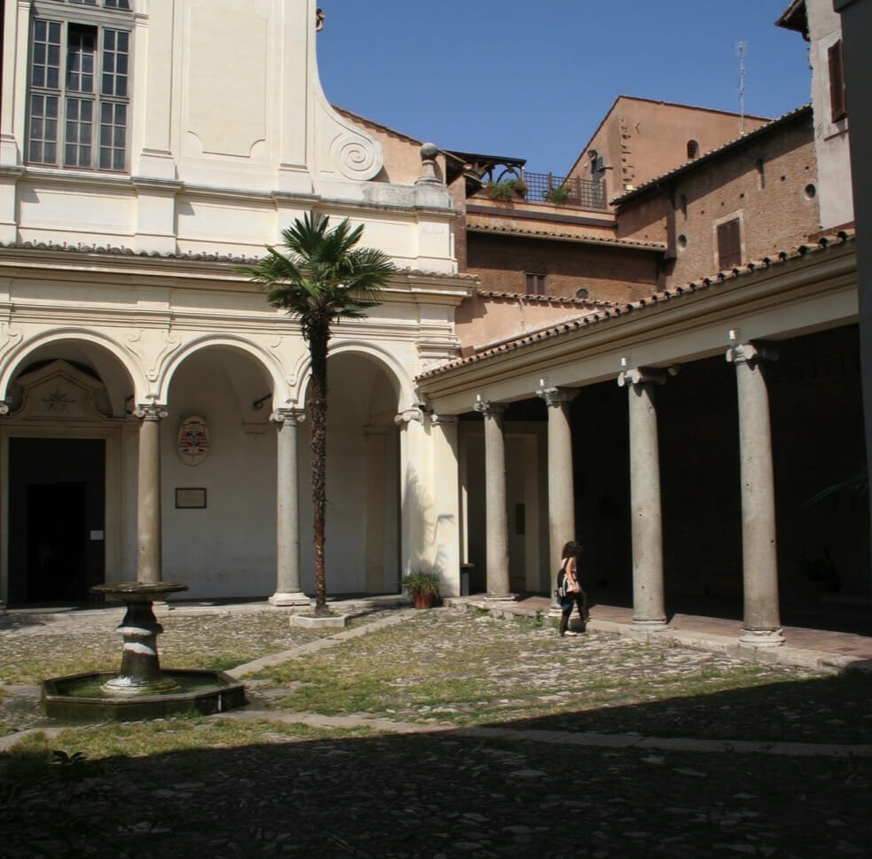 Portico with fountain, St Clement’s, Rome.