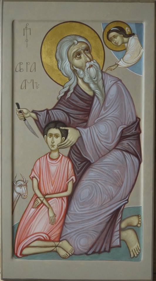 MAXIM SHESHAKOV, The Sacrifice of Isaac. Egg tempera on gessoed panel.
