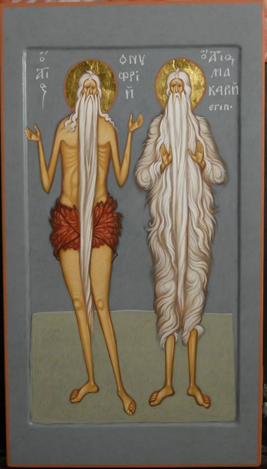 MAXIM SHESHAKOV, St. Onouphrios the Great and St. Macarios the Great. Egg tempera on gessoed panel.