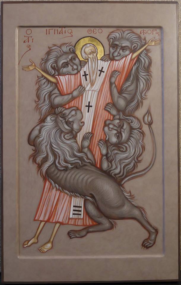 MAXIM SHESHAKOV, The Martyrdom of St. Ignatios the Godberaer. Egg tempera on gessoed panel.