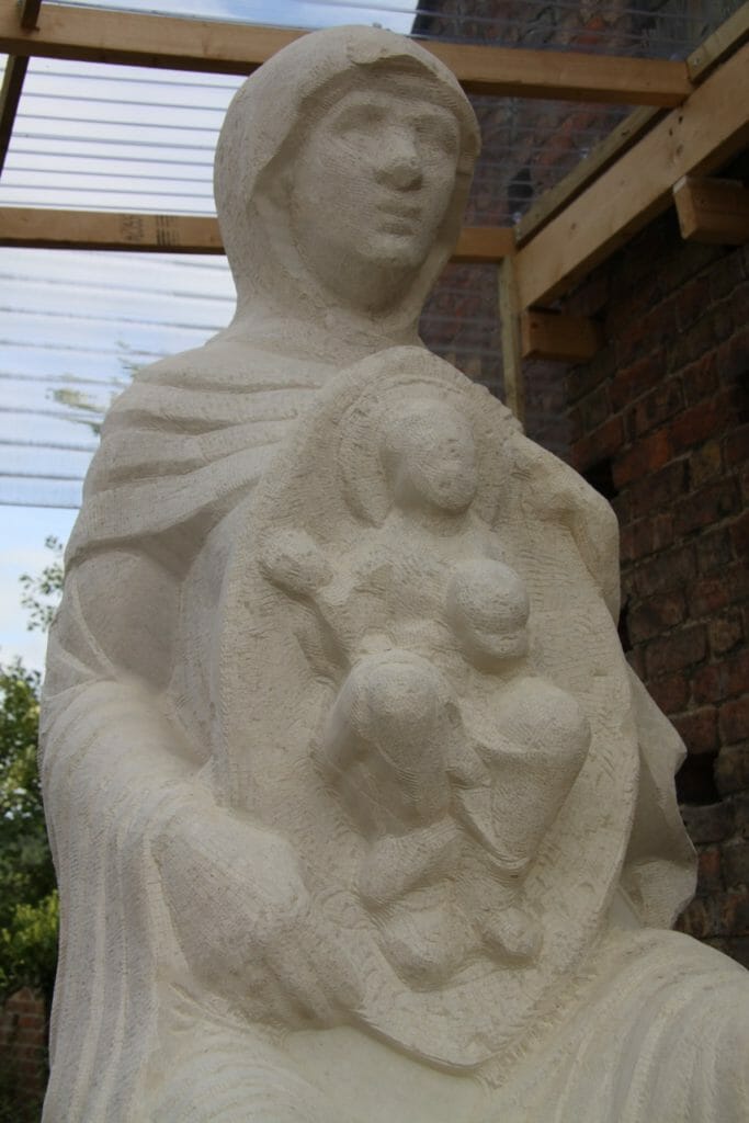 Carving roughed out by robot for Our Lady of Lincoln, Lincoln Cathedral, U.K.