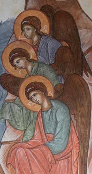 (detail) Baptism of Christ fresco iconography by Joris Van Ael