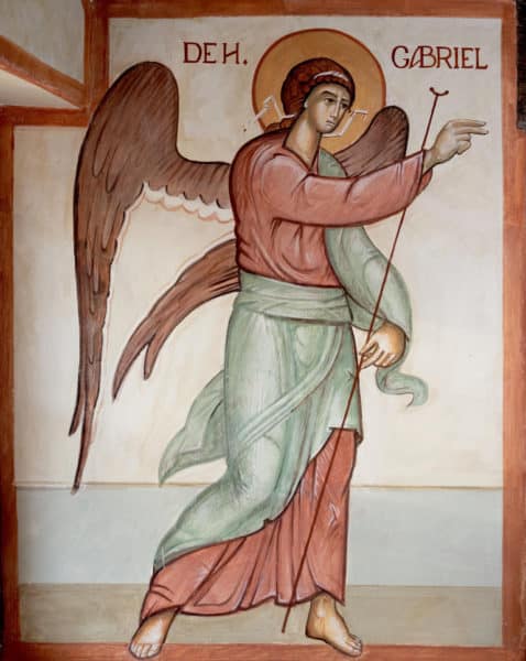 Archangel Gabriel fresco by Joris Van Ael