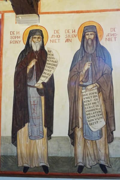 Sts Silouan and Sophrony the Athonites - finished frescoes