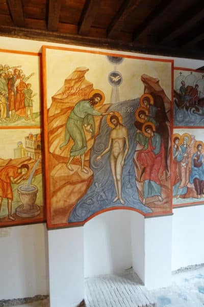 Finished fresco of Baptism of Christ