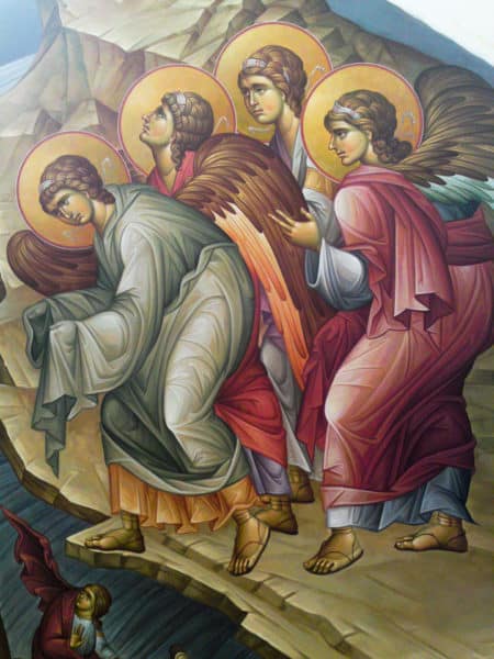 a group of angels, detail