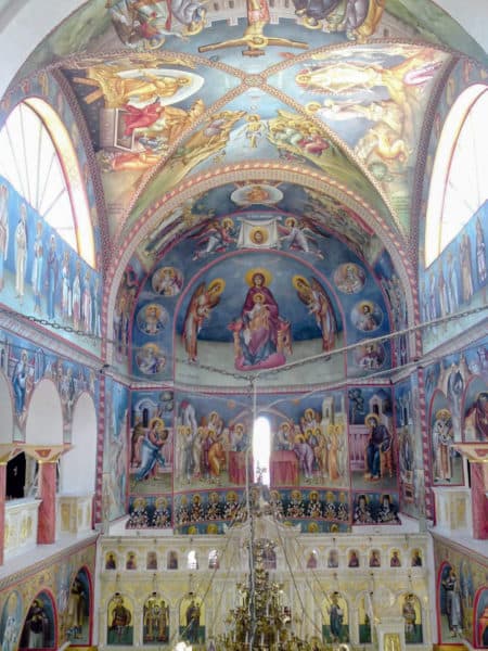 A wide shot of the whole church of St. Mary's with partial ceiling