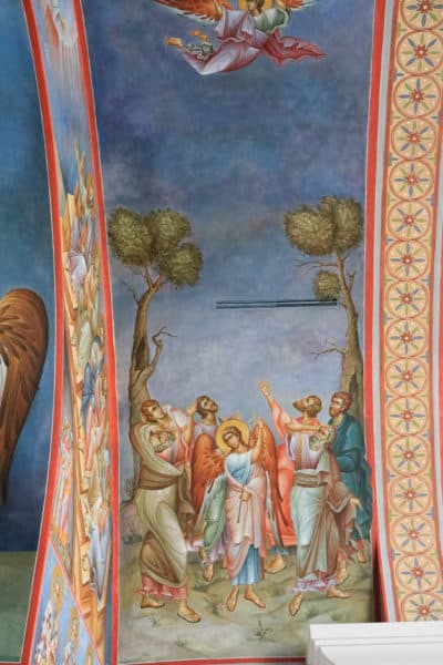 Christ's Ascension, a view of the wall descending from the ceiling