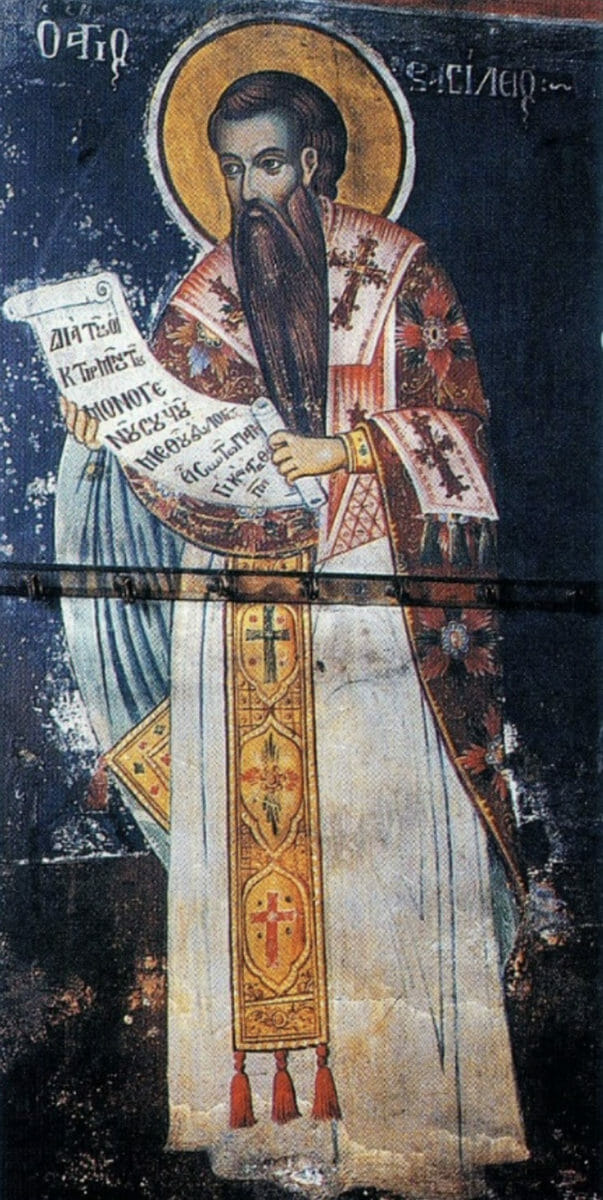 Fourth zone in the Holy Bema: The bishop St. Basil the Great