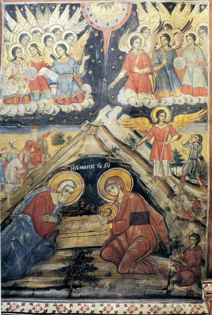 First zone of the naos walls, the Dodecaorton - The Nativity