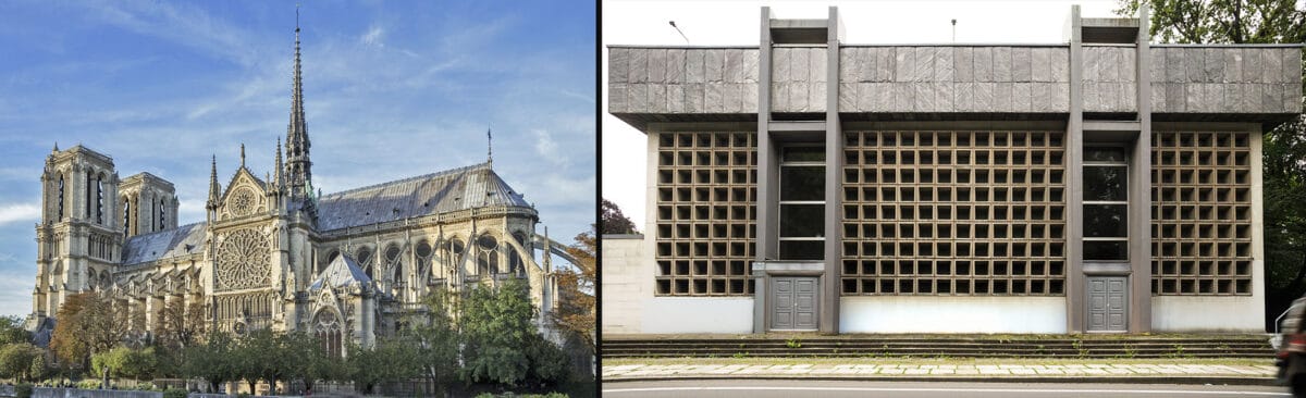 Notre Dame Cathedral in Paris (1163) vs Provost church of St. Trinity in Leipzig (1982)