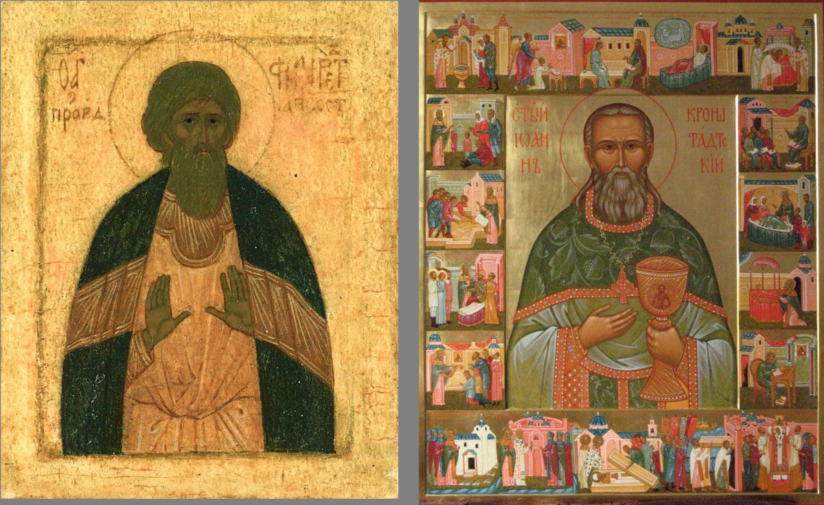 Icon by Juliania Sokolova VS an icon painted by a student of a school she founded at Moscow Spiritual Academy