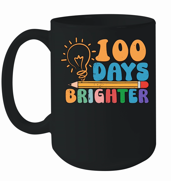 100 Days Brighter Funny School Ceramic Mug