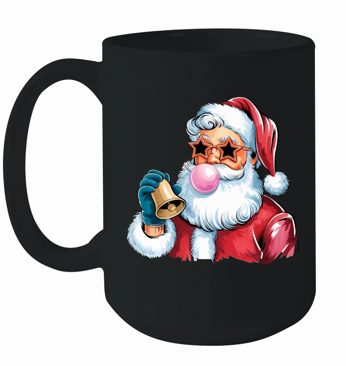 Christmas Santa Bell Vintage Christmas Ceramic Mug