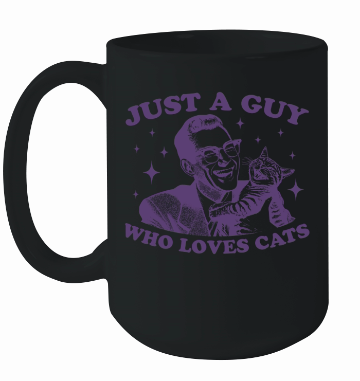 Just A Guy Who Loves Cats L Violet Ceramic Mug