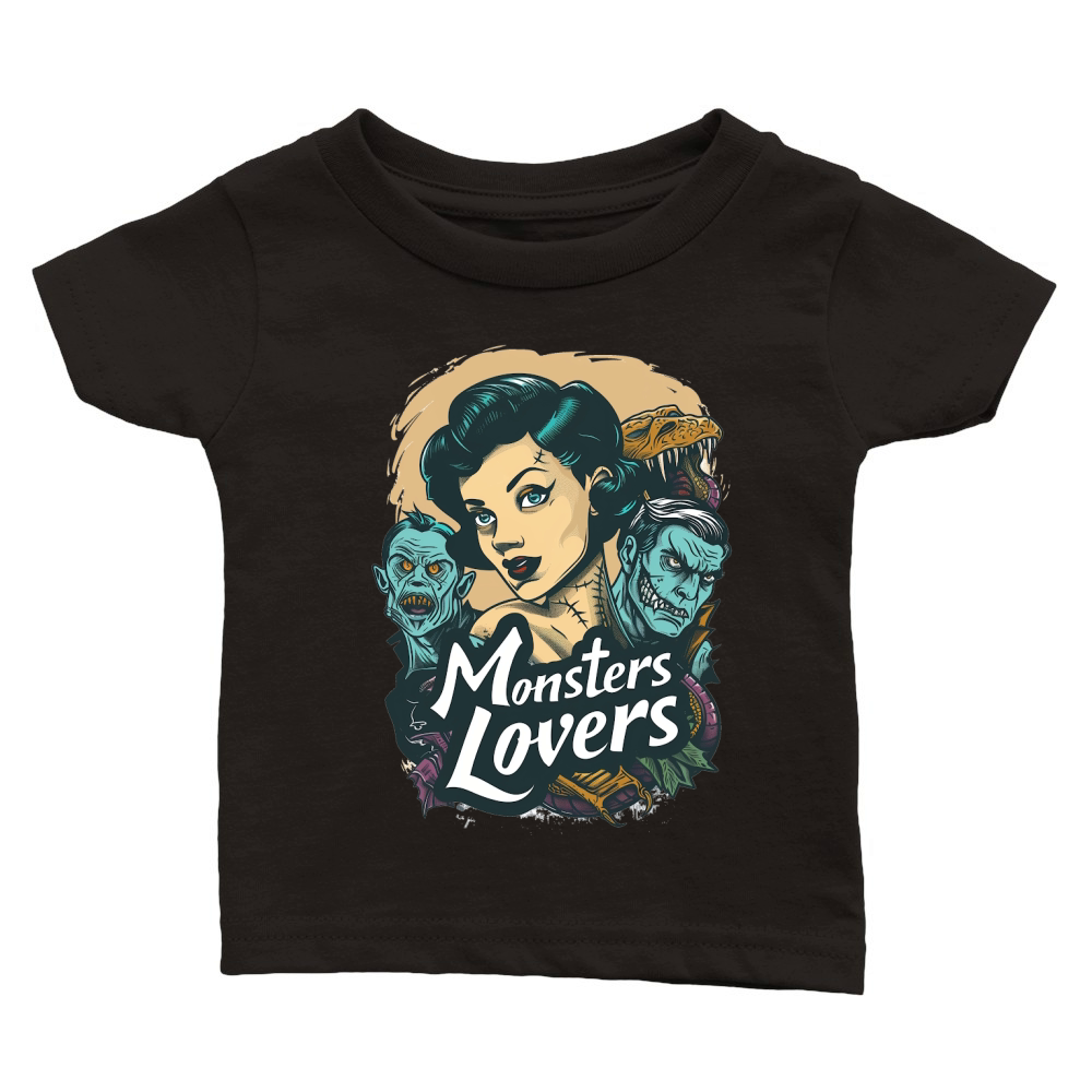 Monster Lover Vintage Halloween Classic Baby Crewneck T-shirt
