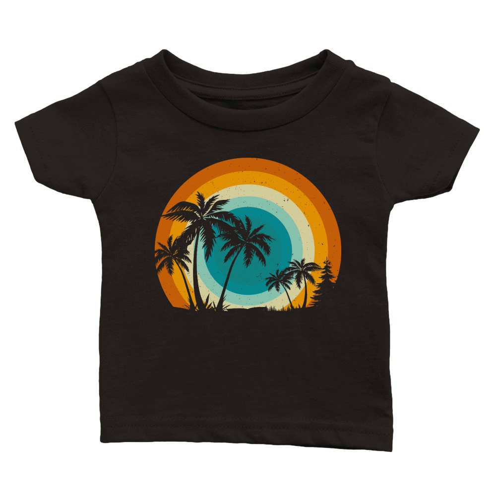 Retro Vintage Beach Palm Tree Classic Baby Crewneck T-shirt