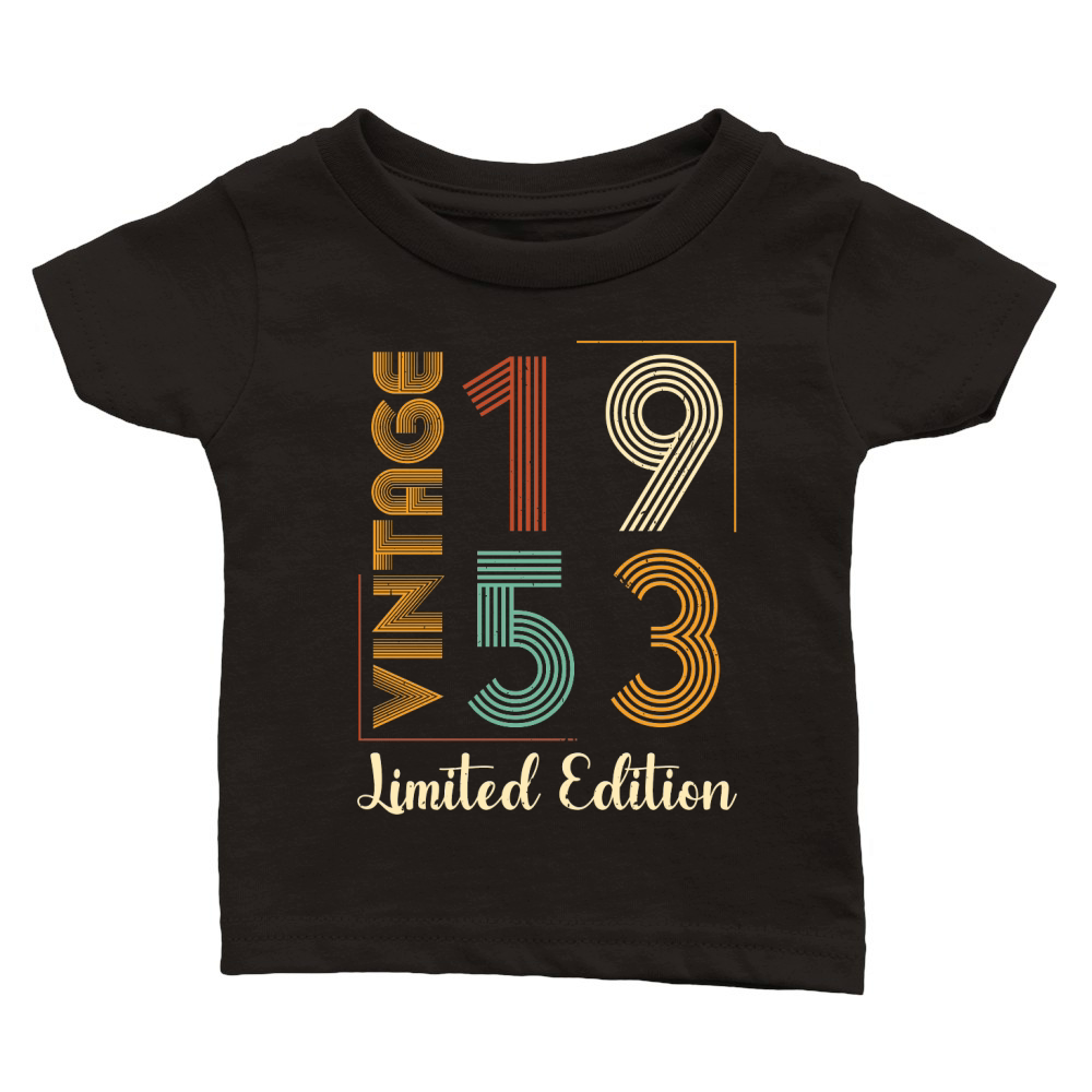Vintage 1953 Limited Edition Birthday T Shirt Design (1) Classic Baby Crewneck T-shirt