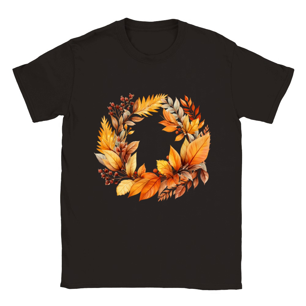 Autumn Fall Floral Frame 07 Classic Kids Crewneck T-shirt