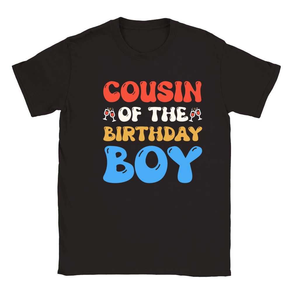 Cousin of the Birthday Boy T Shirt Design (1) Classic Kids Crewneck T-shirt