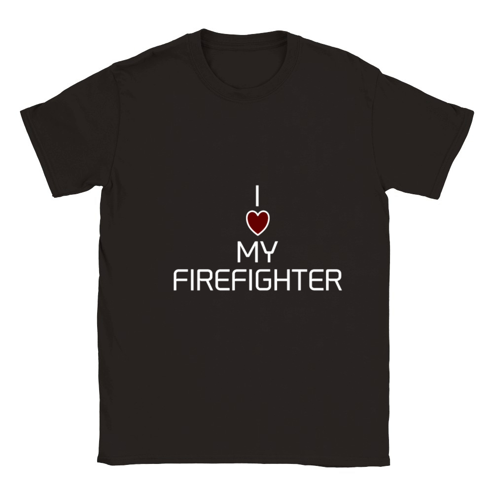 I LOVE MY FIREFIGHTER Classic Kids Crewneck T-shirt