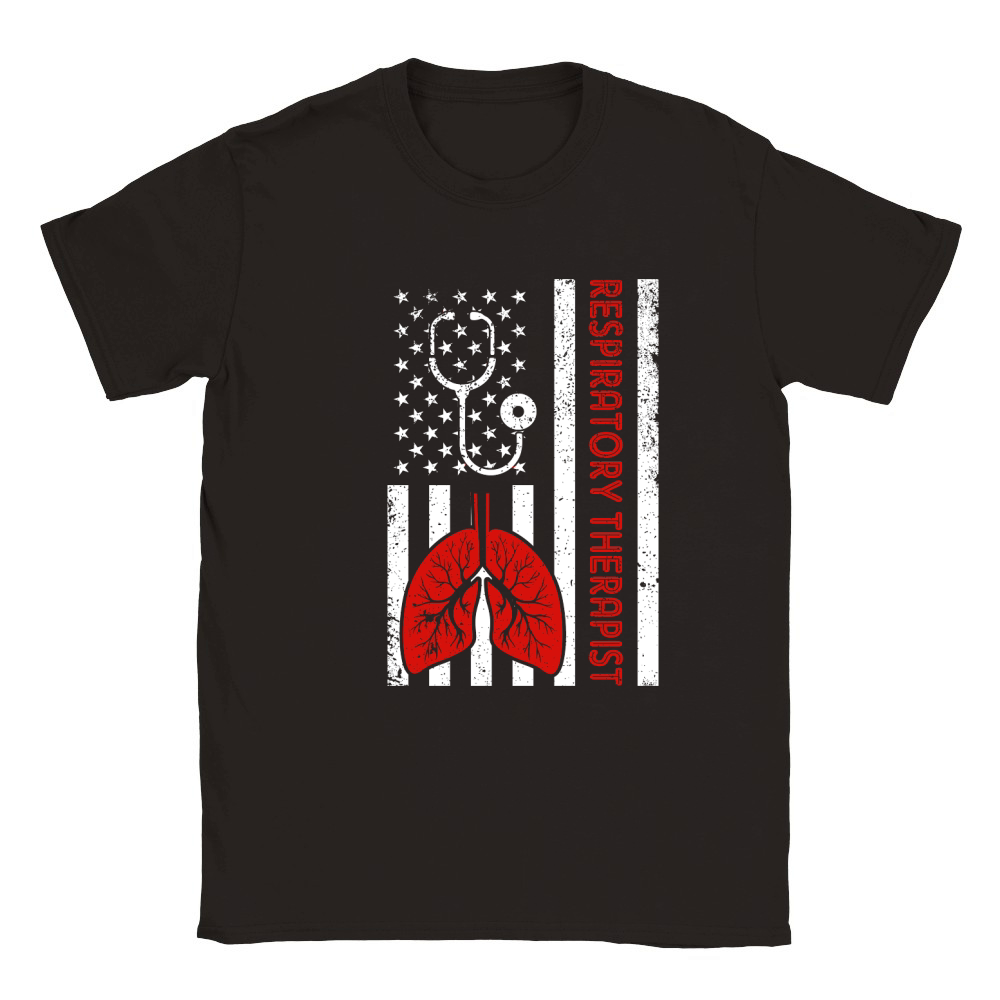 Respiratory Therapist Shirt America Flag Classic Kids Crewneck T-shirt