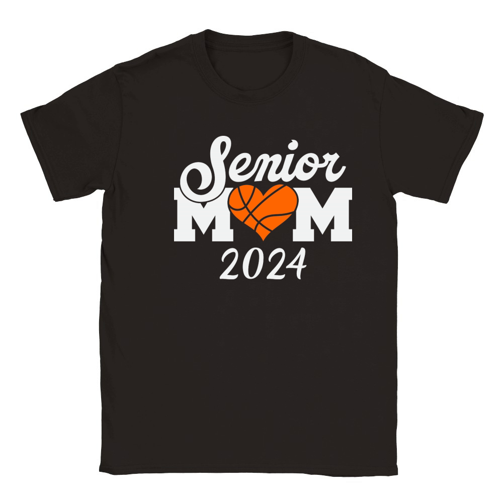 Senior mom 2024 Basket ball Classic Kids Crewneck T-shirt