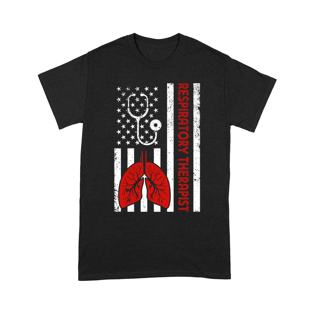 Respiratory Therapist Shirt America Flag Comfort T-shirt