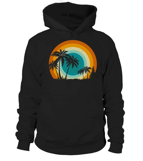 Retro Vintage Beach Palm Tree Hoodie Unisex