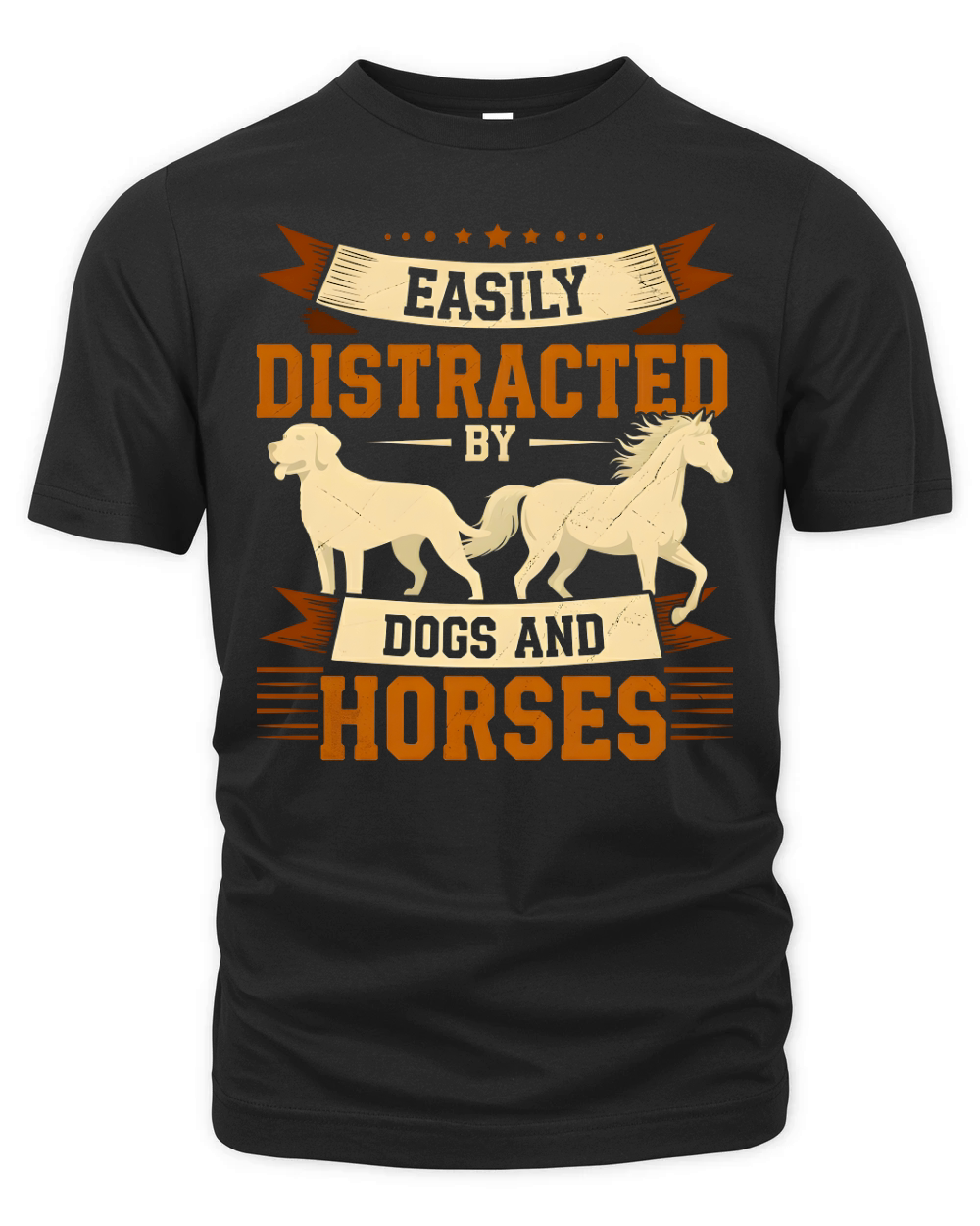 Easily Distracted By Dogs And Horses Organic Unisex T-shirt