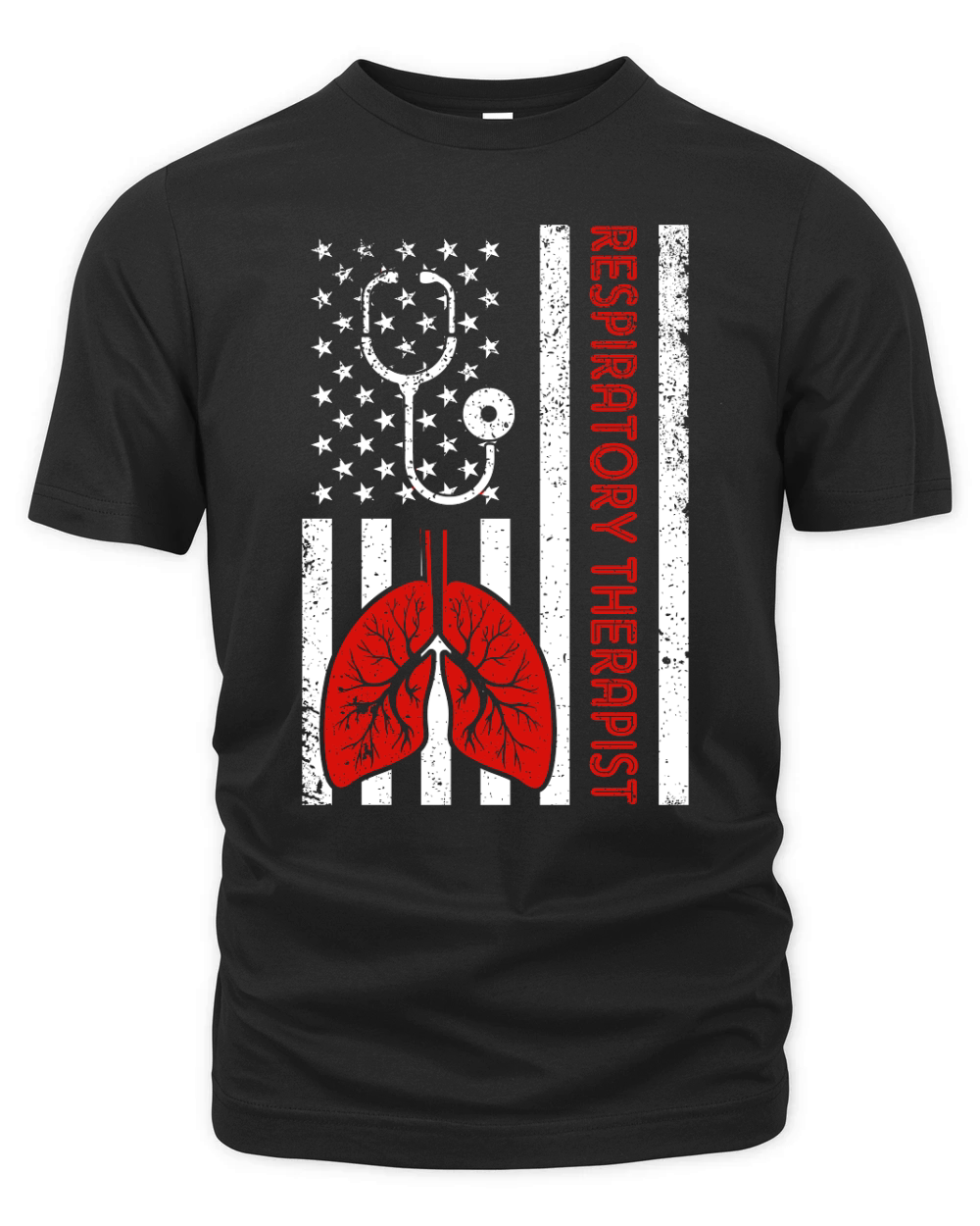 Respiratory Therapist Shirt America Flag Organic Unisex T-shirt