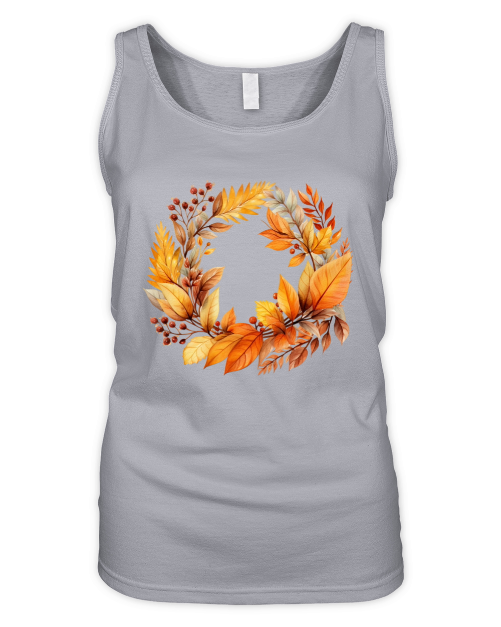 Autumn Fall Floral Frame 07 Organic Women's Tank Top