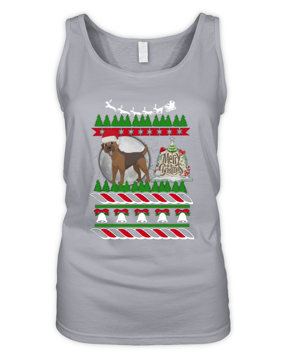 BORDER TERRIER Ugly Christmas Organic Women's Tank Top