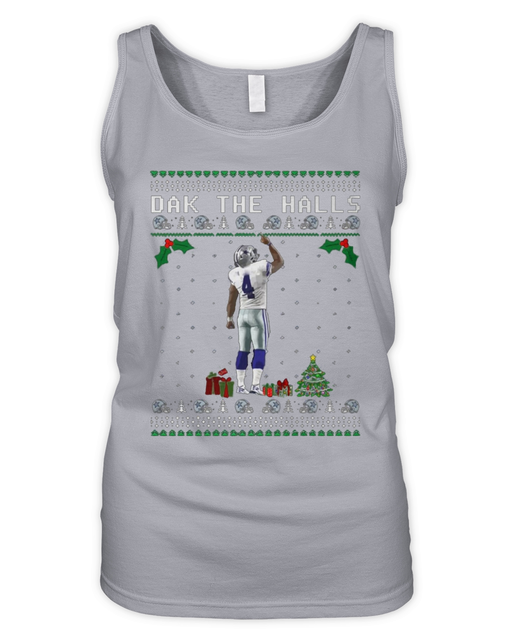 DAK PRESCOTT DAK THE HALLS UGLY CHRISTMAS Organic Women's Tank Top