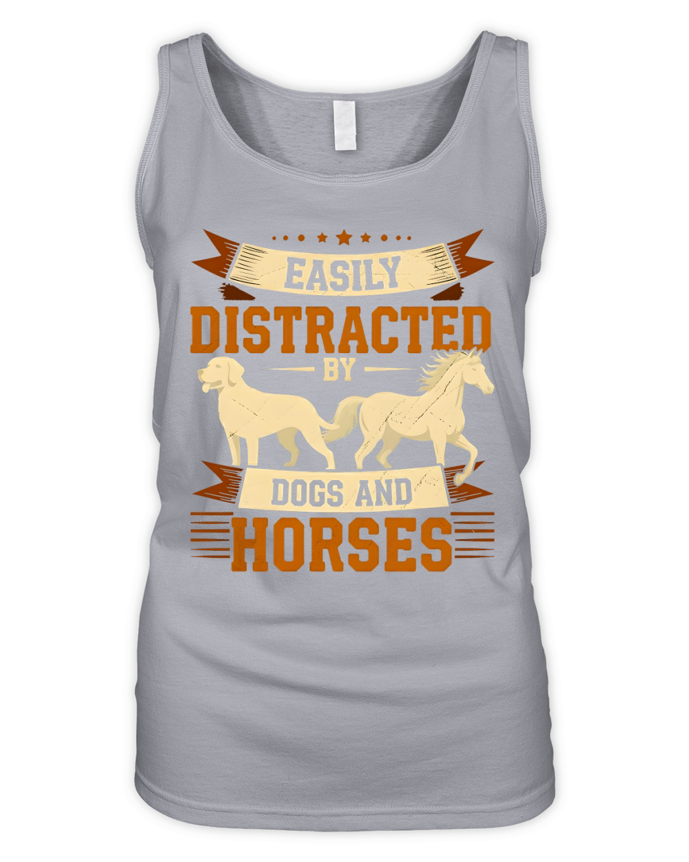 Easily Distracted By Dogs And Horses Organic Women's Tank Top