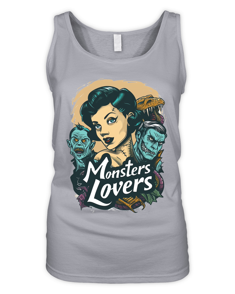 Monster Lover Vintage Halloween Organic Women's Tank Top