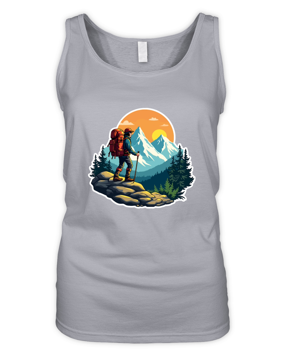 Mountain explorer hiking adventure Illus 20 Organic Women's Tank Top