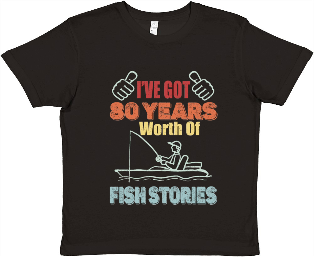80 Years Worth Of Fish Stories-1941 Birthday Gift Premium Kids Crewneck T-shirt
