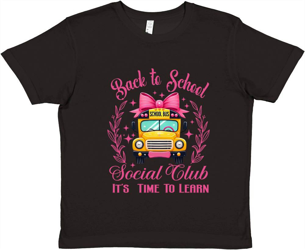 Back to School Bus Social Club 2 Premium Kids Crewneck T-shirt