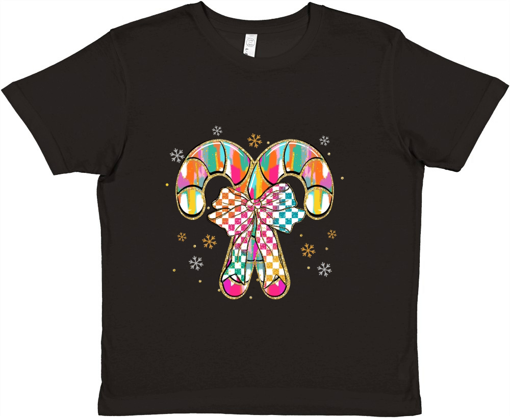 checkered candy cane 1 Premium Kids Crewneck T-shirt
