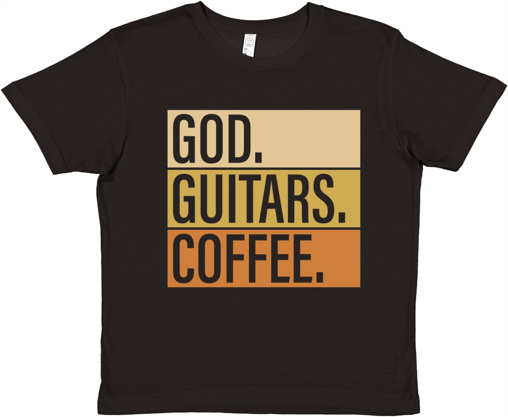 God Guitars Coffee Premium Kids Crewneck T-shirt